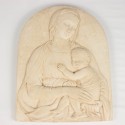 Virgen con niño sin marco, color arena.