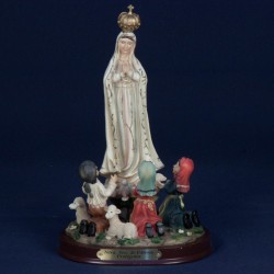 Virgen de Fátima con pastores, 20cm (resina)