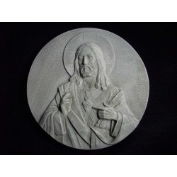 Medallón Sagrado Corazón, cemento