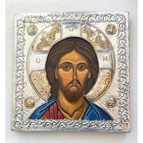 Icono de Jesús repujado, cuadrado