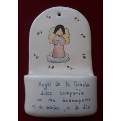 Pila cerámica 2, con angelito rosa.