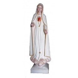 Virgen de Fátima, 80 cm, resina, blanca.