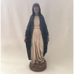Virgen de la Medalla Milagrosa, 22 cm. patinada