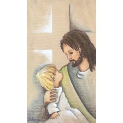 Estampita Jesús con niño.